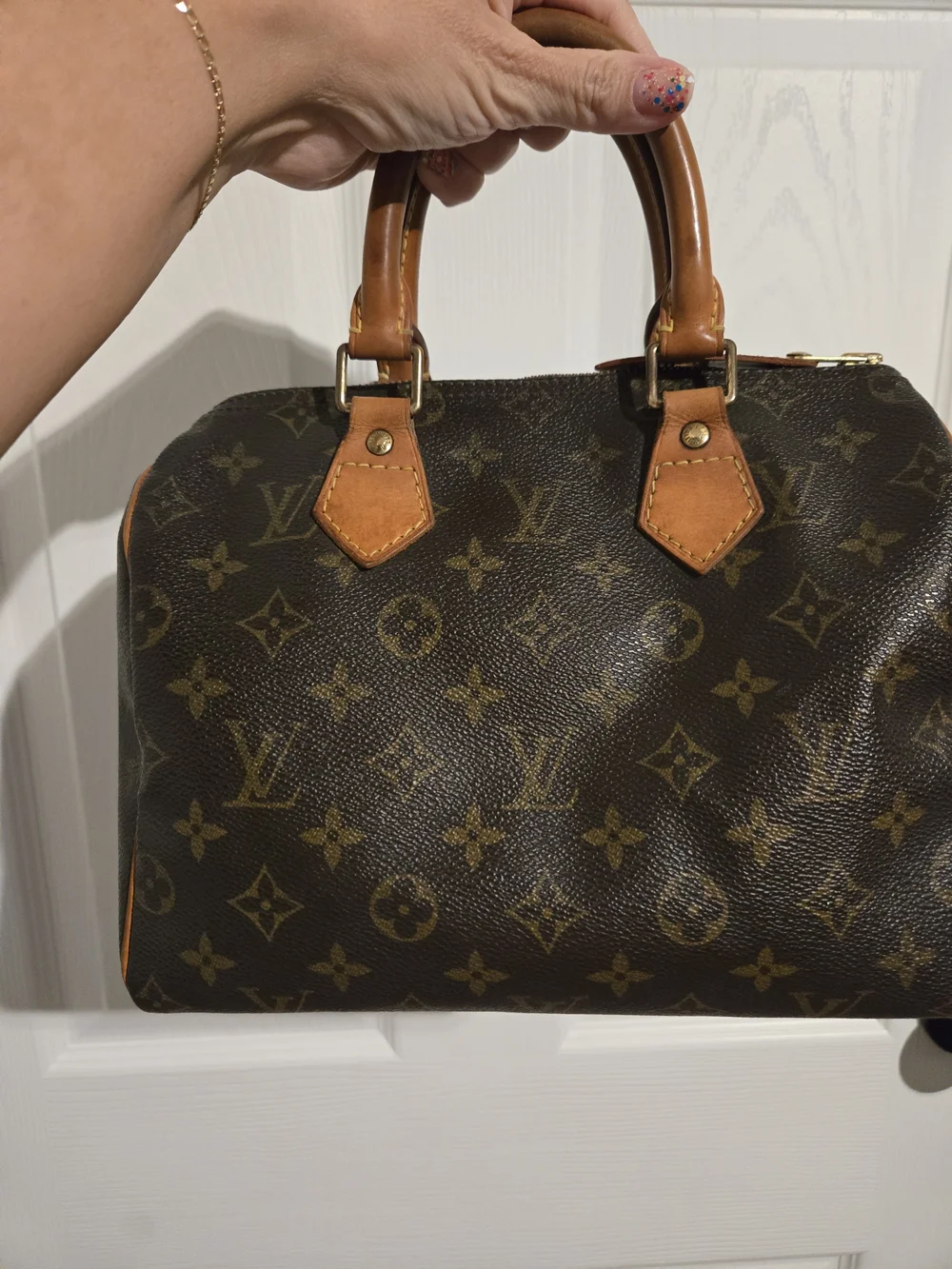 Louis Vuitton Brown Monogram Speedy 25, Made In France November 2003